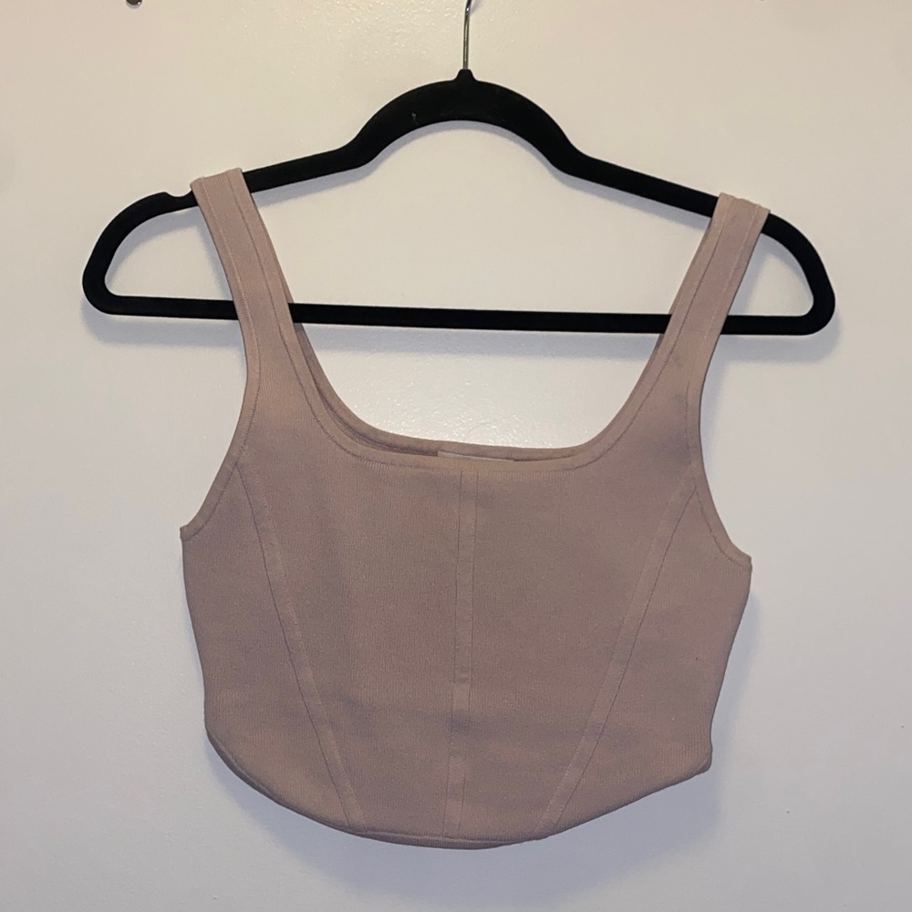 Aritzia Babaton Sculpt Knit Bustier Tank in lilac, size M